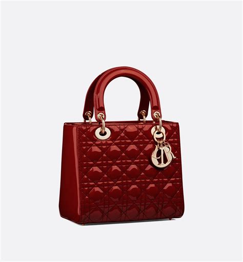 cherry red lady dior medium lambskin bag price|Lady Dior cannage bag.